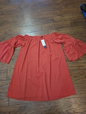 Womens Orange Zanzea Collection Off the Shoulder Dress Tunic Size XL NWT